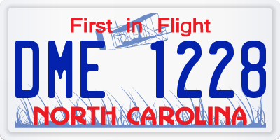 NC license plate DME1228