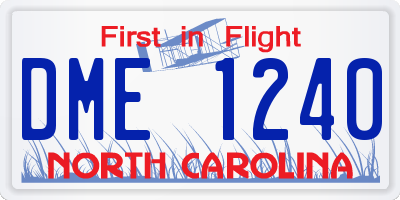 NC license plate DME1240