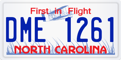 NC license plate DME1261