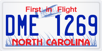 NC license plate DME1269