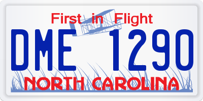 NC license plate DME1290