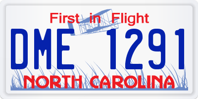 NC license plate DME1291