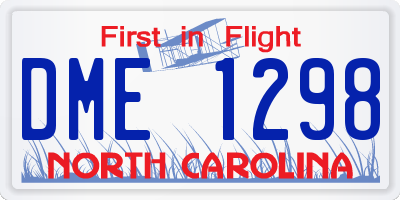 NC license plate DME1298