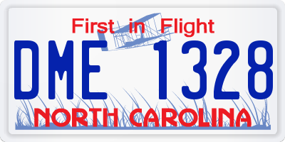 NC license plate DME1328