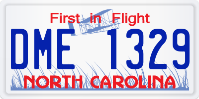 NC license plate DME1329