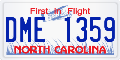 NC license plate DME1359