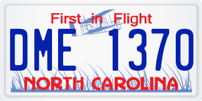 NC license plate DME1370