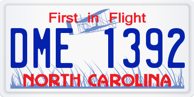 NC license plate DME1392