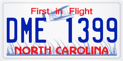 NC license plate DME1399