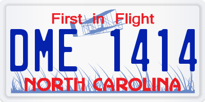 NC license plate DME1414