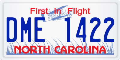 NC license plate DME1422