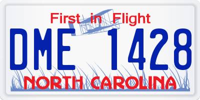 NC license plate DME1428