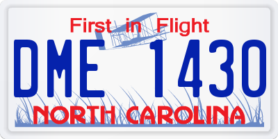 NC license plate DME1430