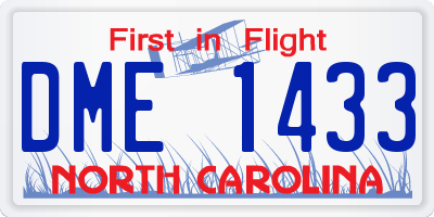 NC license plate DME1433