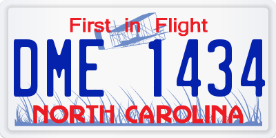 NC license plate DME1434