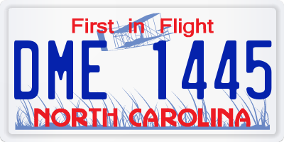 NC license plate DME1445