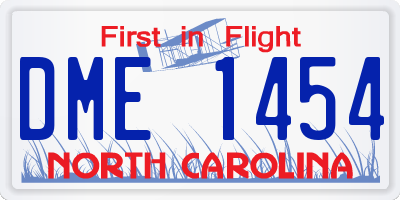 NC license plate DME1454