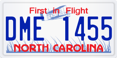 NC license plate DME1455