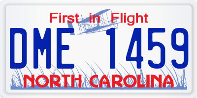 NC license plate DME1459