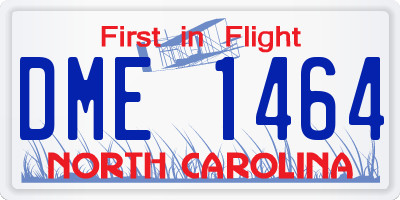 NC license plate DME1464