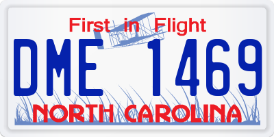 NC license plate DME1469