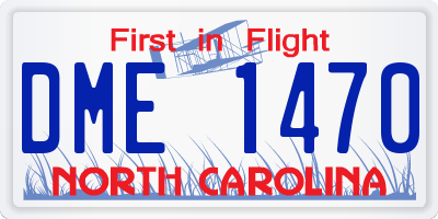 NC license plate DME1470