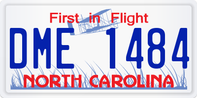NC license plate DME1484