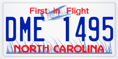 NC license plate DME1495