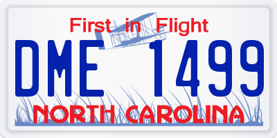 NC license plate DME1499