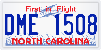 NC license plate DME1508