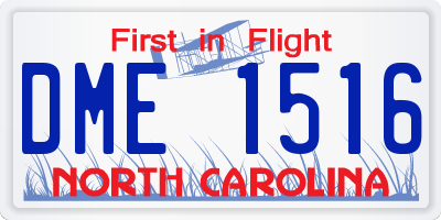 NC license plate DME1516