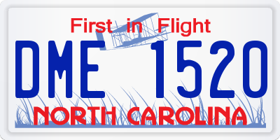 NC license plate DME1520