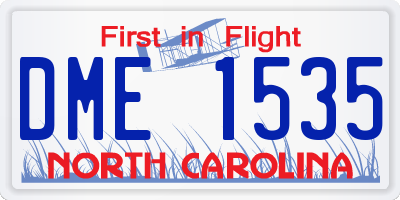 NC license plate DME1535