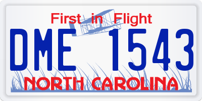 NC license plate DME1543