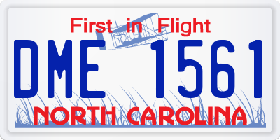 NC license plate DME1561