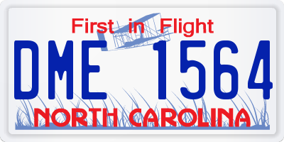 NC license plate DME1564