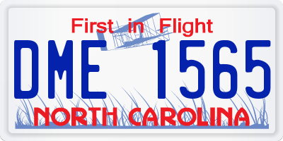 NC license plate DME1565