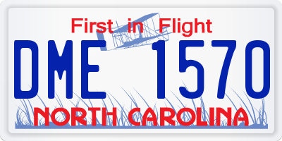 NC license plate DME1570