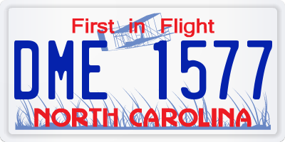 NC license plate DME1577
