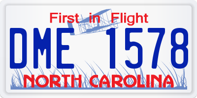 NC license plate DME1578