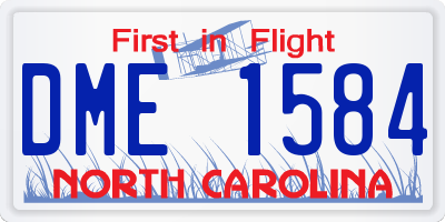 NC license plate DME1584