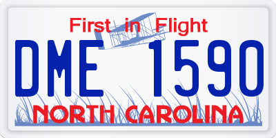 NC license plate DME1590
