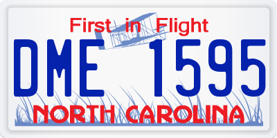 NC license plate DME1595