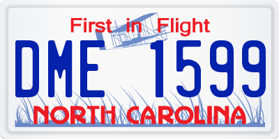NC license plate DME1599