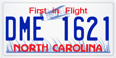 NC license plate DME1621