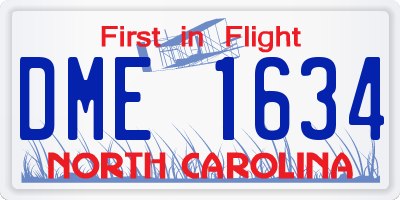 NC license plate DME1634