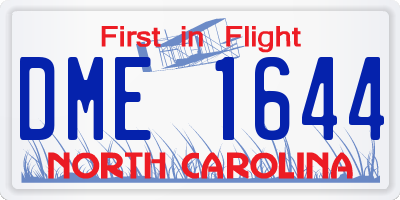 NC license plate DME1644