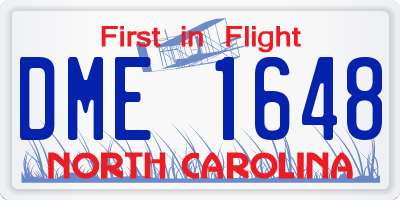 NC license plate DME1648