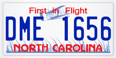 NC license plate DME1656