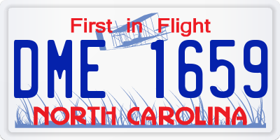 NC license plate DME1659